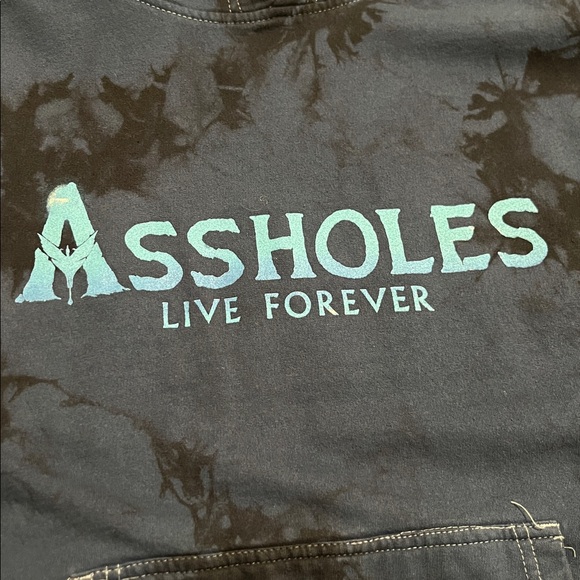 ALF Assholes Live Forever Blue Tie Dye Hoodie Size Small - Picture 2 of 5
